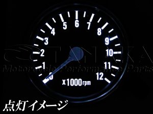 画像2: 汎用（12V）　60mmタコメーター／ブラック