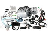 12V セル付き 124cc エンジンオールキット シルバー(ミクニキャブレター付き)　