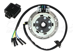 画像1: 全波整流アウターローターステーターコイルキット＆レギュレーター（4P）セット