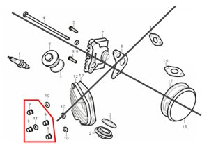 画像1: 弊社125ccエンジン(005w、006w、667w、1656w、1659w)シリンダーヘッド用 ナットキャップ M7