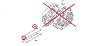 画像1: 弊社90ccエンジン(003w、004w、1144w)用　シリンダースタッドボルトB（194mm） 2本セット