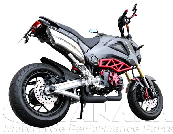 画像3: 【特価セール】グロム MSX125用 ツインチューブ スリップオンマフラー シルバー (3)