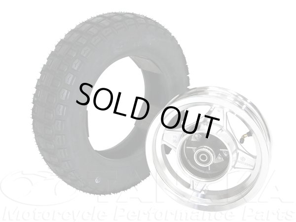 画像3: 【セット割】ダックス・シャリィ4本ハブ用10インチアルミキャストホイール&タイヤ 前後セット (3)