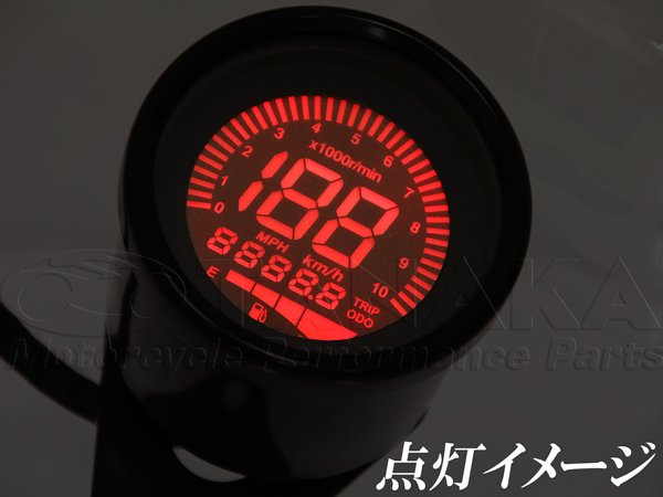 1643w汎用（12V） 60mm デジタルスピードメーター｜ モンキーパーツはバイクパーツ通販専門店の田中商会