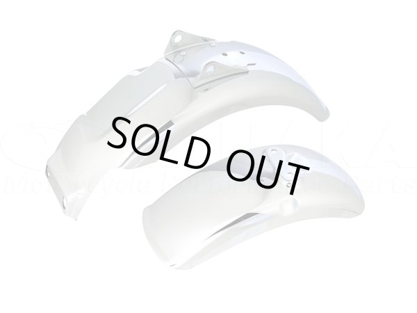 画像1: 4Lモンキー用　ノーマルタイプメッキスチールフェンダー　前後セット (1)