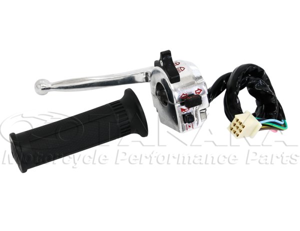 画像1: 汎用 スイッチ付きクラッチレバー B シルバー (1)