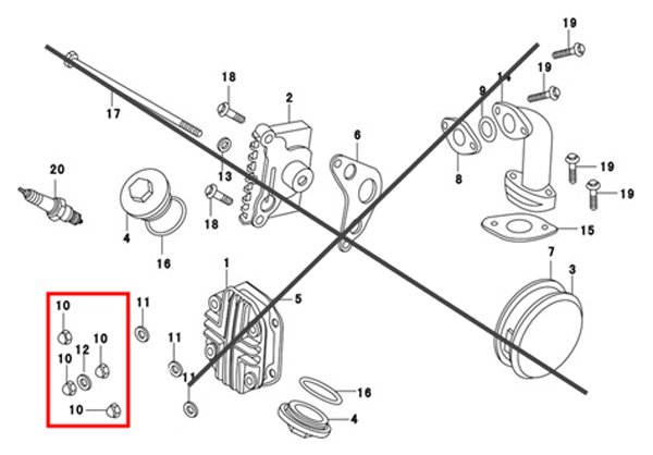 画像1: 弊社50cc,90ccエンジンシリンダーヘッド用 ナットキャップ M6 (1)