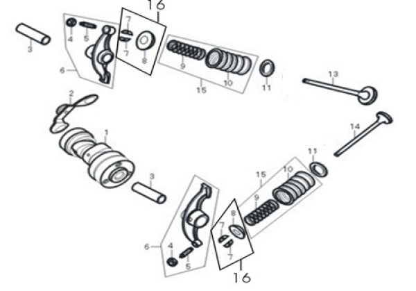 画像1: 弊社50ccエンジン（001w、002w、191w）用カムシャフト/バルブ　セット (1)