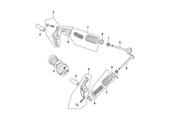 画像1: 弊社90ccエンジン（003w、004w、1144w）用カムシャフト/バルブ　セット (1)