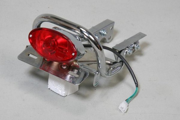 画像3: モンキー用 テールマウント付グラブバー キャッツアイテール付/レッドレンズ (3)